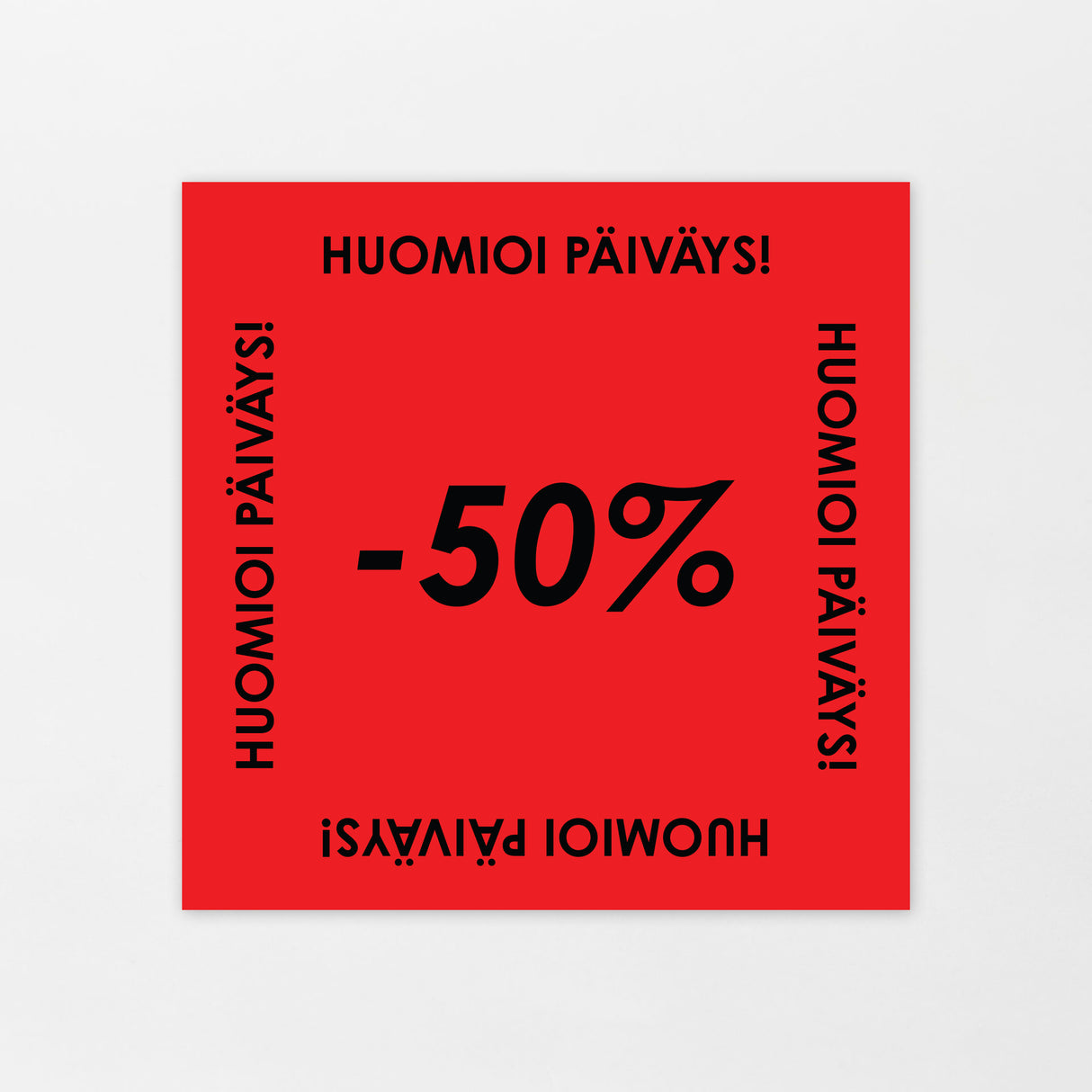 Aletarra -50% 25x25mm punainen (1000kpl/rll)