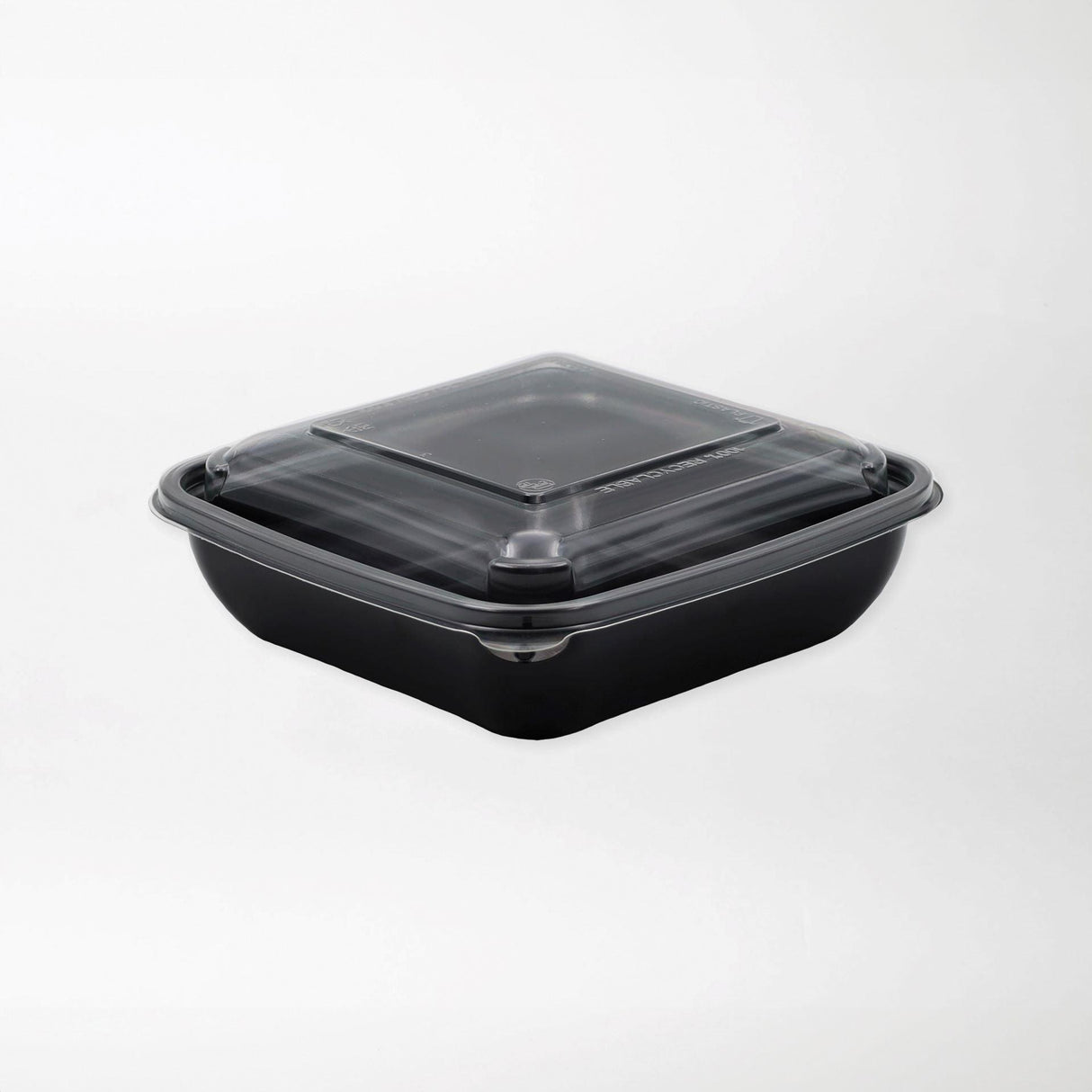 Neliskanttisen rasian kansi läpinäkyvä 500-750ml rPET (160x160mm) - Kuatro