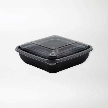 Neliskanttisen rasian kansi läpinäkyvä 500-750ml rPET (160x160mm) - Kuatro