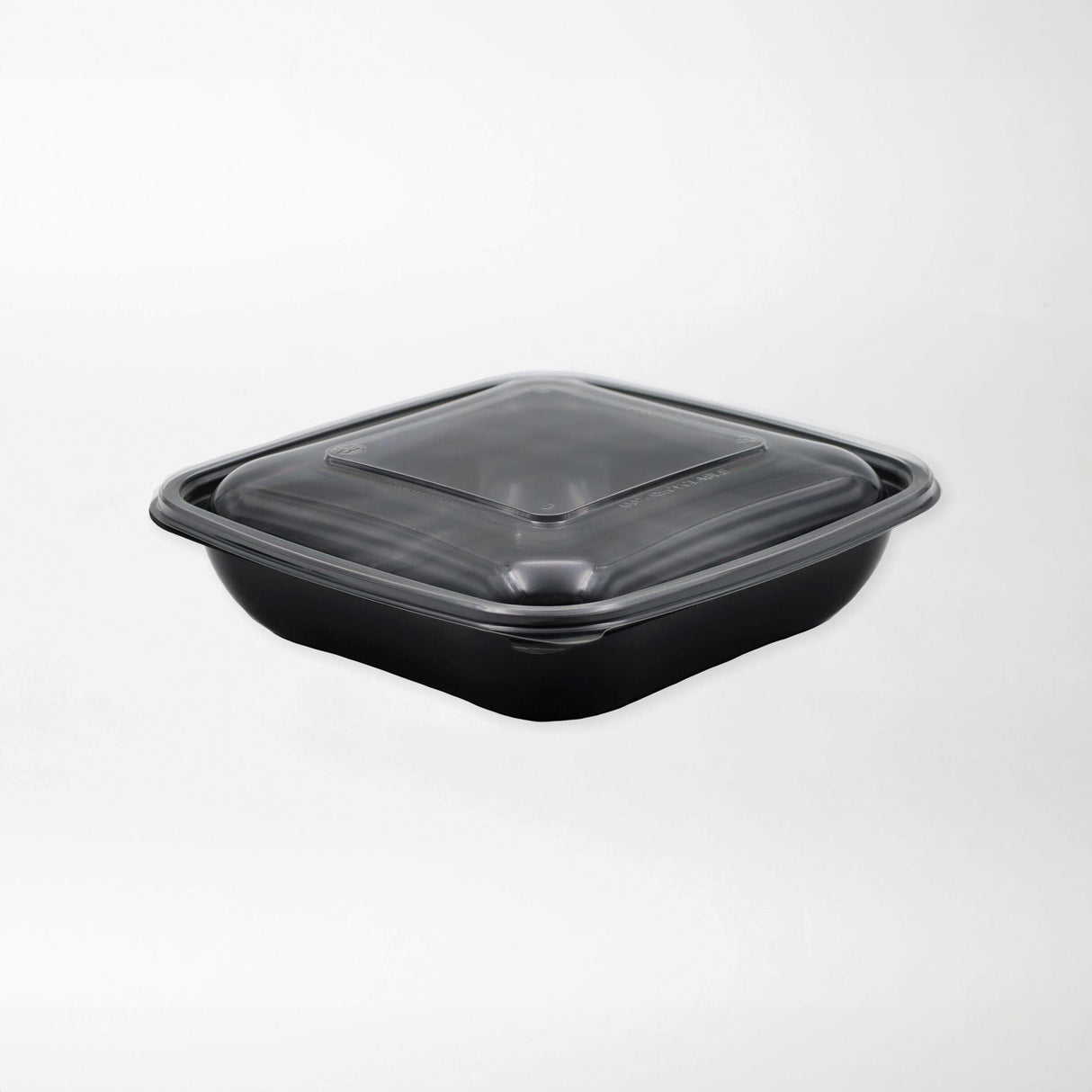 Neliskanttisen rasian pohja musta 750ml rPET (190x190x45mm) - Kuatro