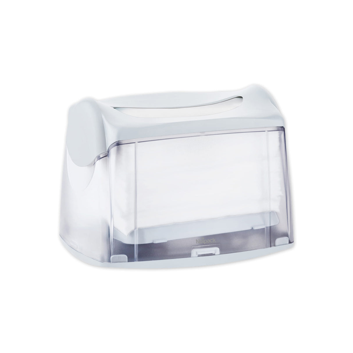 Serviettien pöytäannostelija valkoinen (V-taitto)