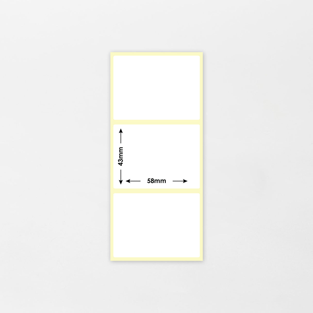 Vaakaetiketti 58x43mm (2000kpl/rll, 24rll/ltk)
