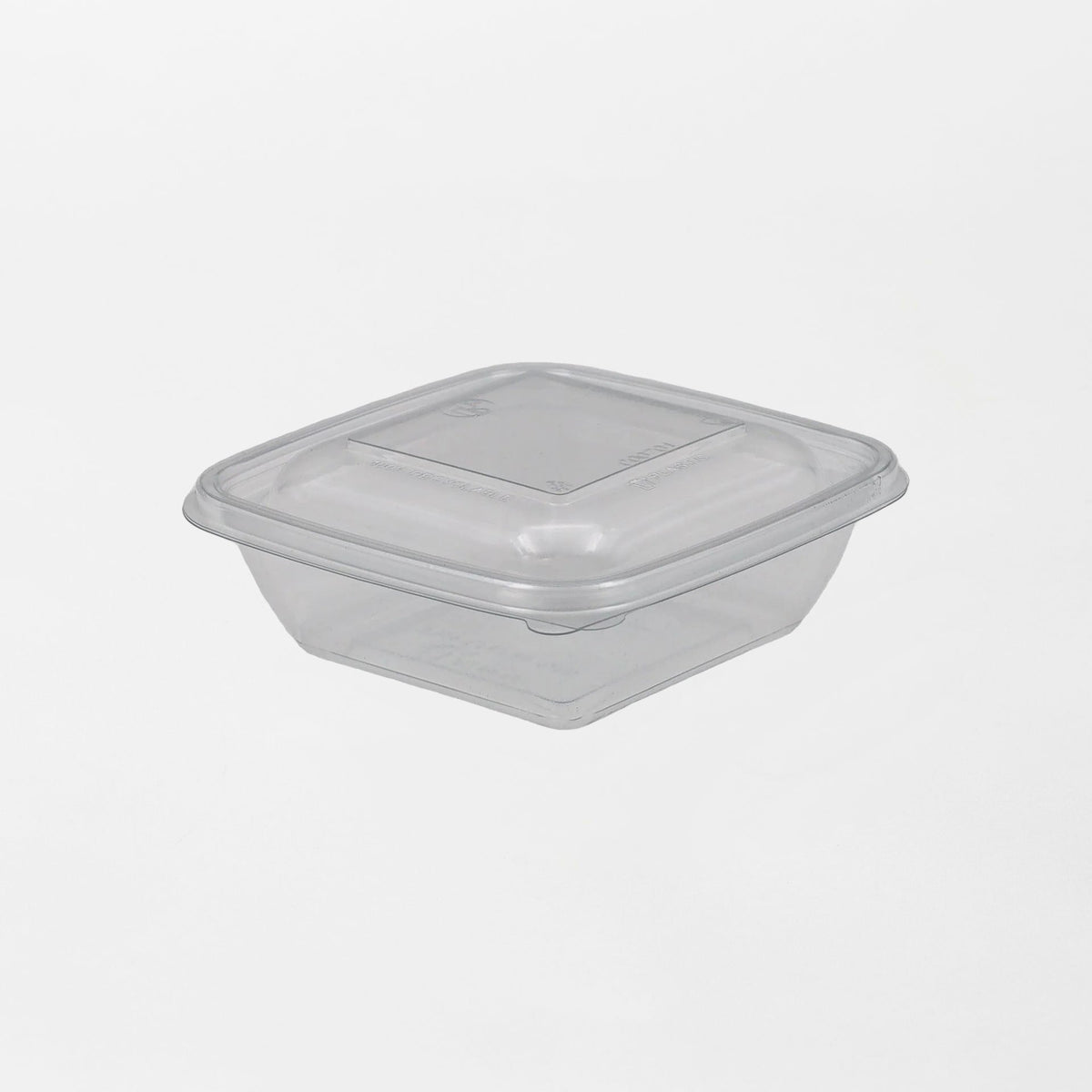 Dishy neliskanttisen rasian pohja läpinäkyvä 250ml rPET (125x125x38mm) (600kpl/ltk)