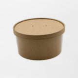 Pyöreiden kartonkikulhojen kartonkikansi ruskea Ø190mm 1100-1800ml