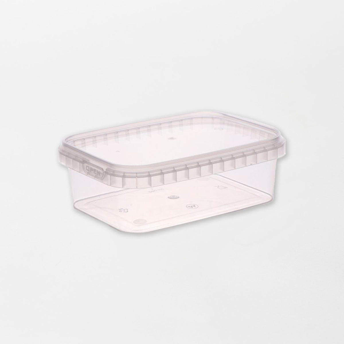 Suorakulmainen PP-rasia 280ml + kansi läpinäkyvä (517kpl/ltk)
