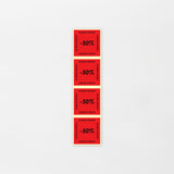 Aletarra -50% 25x25mm punainen (1000kpl/rll)