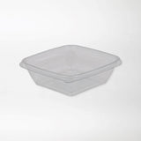 Dishy neliskanttisen rasian pohja kirkas 250ml rPET (125x125x38mm) - Kuatro