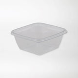 Dishy neliskanttisen rasian pohja kirkas 375ml rPET (125x125x52mm) - Kuatro