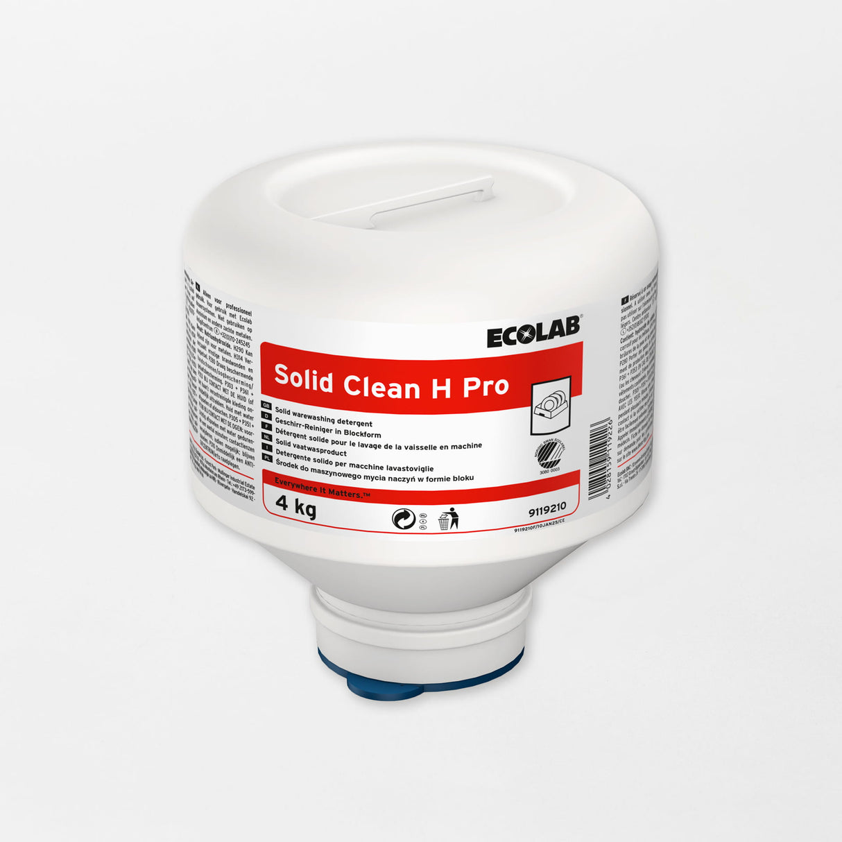 Ecolab Solid Clean H Pro koneastianpesuaine 4kg (4kpl/ltk)