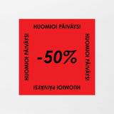 Aletarra -50% 25x25mm punainen (1000kpl/rll)