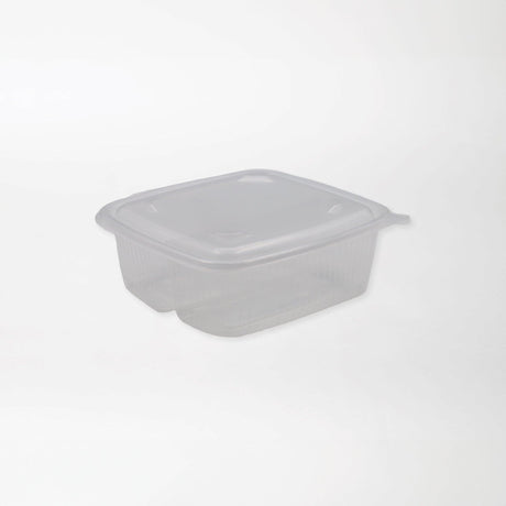 Hotty neliskanttinen saranakansirasia 3-lokeroinen läpinäkyvä 1200ml PP-muovi - Kuatro