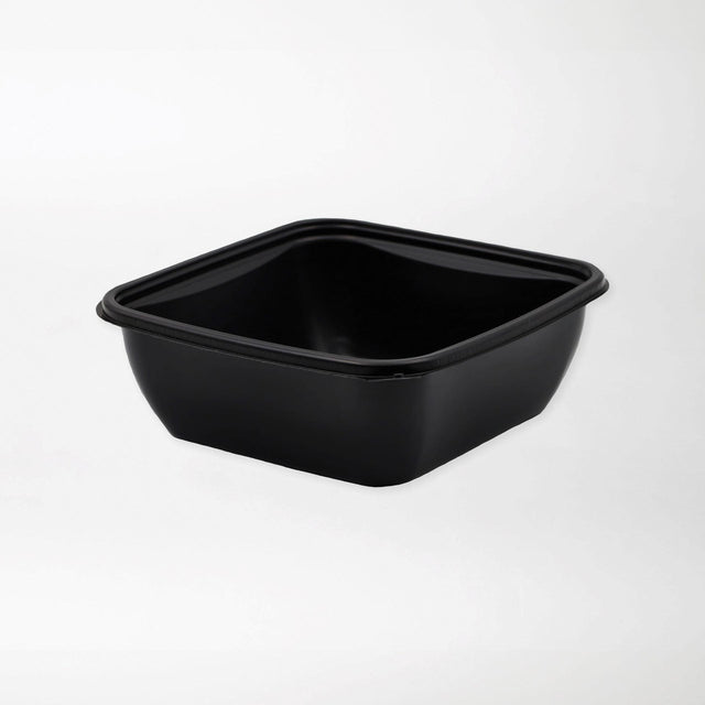 Rosty neliskanttisen rasian pohja musta 750ml PP-muovi (160x160x60mm) - Kuatro