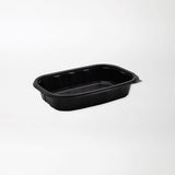 Rosty-ruokarasian pohja musta 700ml (217x152x65mm) PP-muovi - Kuatro