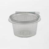 Anti-tamper pyöreä saranakansirasia sinetillä läpinäkyvä 250ml rPET (350kpl/ltk)