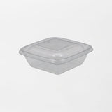 Dishy neliskanttisen rasian pohja läpinäkyvä 250ml rPET (125x125x38mm) (600kpl/ltk)
