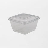 Dishy neliskanttisen rasian pohja läpinäkyvä 500ml rPET (125x125x66mm) (600kpl/ltk)