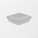 Dishy neliskanttisen rasian pohja läpinäkyvä 500ml rPET (160x160x40mm) (400kpl/ltk)