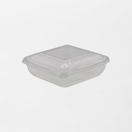 Dishy neliskanttisen rasian pohja läpinäkyvä 500ml rPET (160x160x40mm) (400kpl/ltk)
