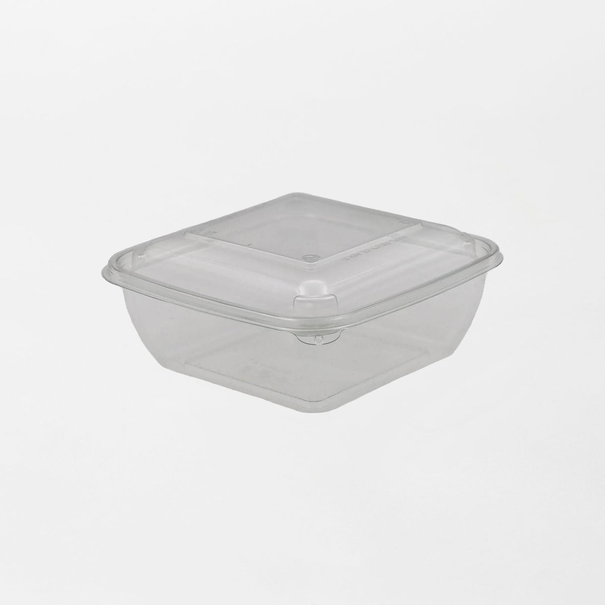 Dishy neliskanttisen rasian pohja läpinäkyvä 750ml rPET (160x160x60mm) (400kpl/ltk)
