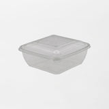 Dishy neliskanttisen rasian pohja läpinäkyvä 750ml rPET (160x160x60mm) (400kpl/ltk)