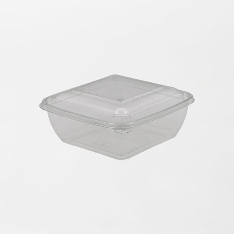 Dishy neliskanttisen rasian pohja läpinäkyvä 750ml rPET (160x160x60mm) (400kpl/ltk)
