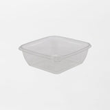 Dishy neliskanttisen rasian pohja läpinäkyvä 750ml rPET (160x160x60mm) (400kpl/ltk)
