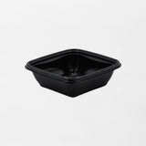 Dishy neliskanttisen rasian pohja musta 250ml rPET (125x125x38mm) (600kpl/ltk)