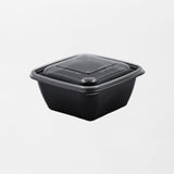 Dishy neliskanttisen rasian pohja musta 375ml rPET (125x125x52mm) (600kpl/ltk)