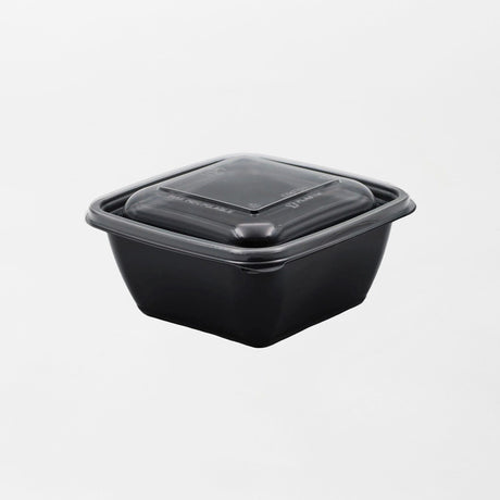 Dishy neliskanttisen rasian pohja musta 375ml rPET (125x125x52mm) (600kpl/ltk)