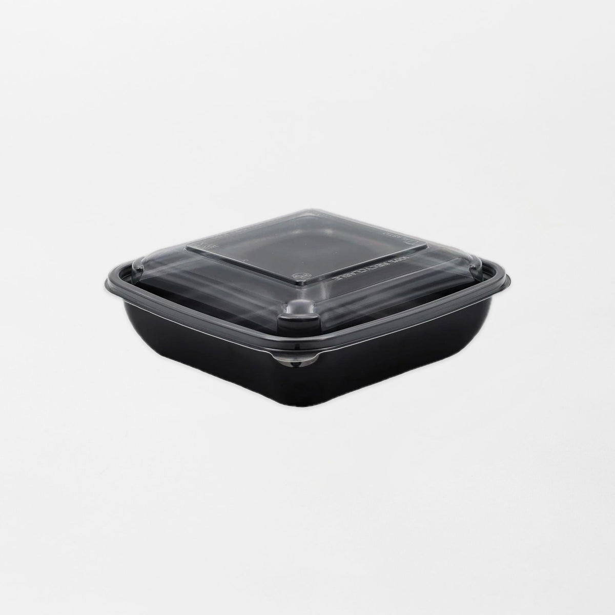 Dishy neliskanttisen rasian pohja musta 500ml rPET (160x160x40mm) (400kpl/ltk)