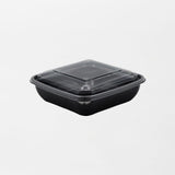 Dishy neliskanttisen rasian pohja musta 500ml rPET (160x160x40mm) (400kpl/ltk)