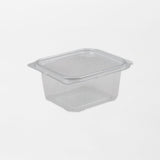 Recty neliskanttinen saranakansirasia läpinäkyvä 375ml rPET (600kpl/ltk)