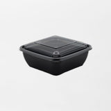 Rosty neliskanttisen ruokarasian pohja musta 750ml (160x160x40mm) PP-muovi (600kpl/ltk)
