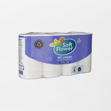 Soft Flower valkoinen WC-Paperi (8rll/pkt)