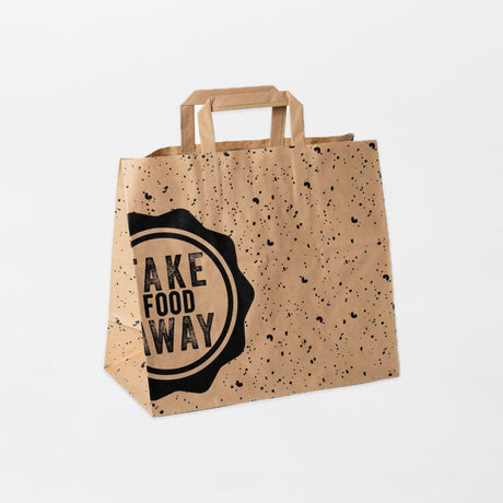 Take away paperikassi "take food away" ruskea 32x17x29cm (200kpl/ltk)